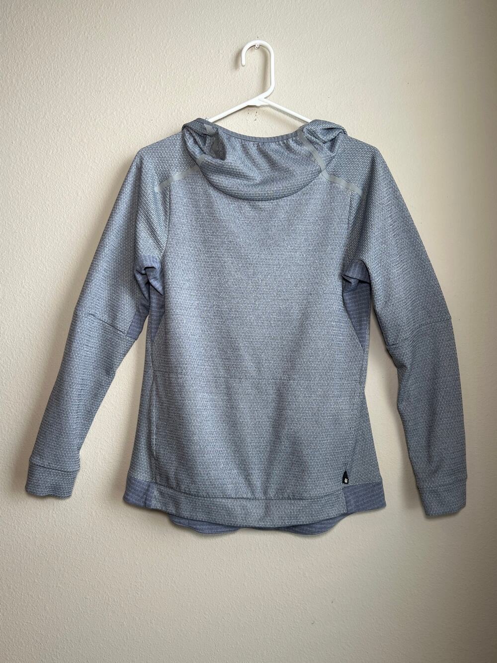 REI Co-op Grey Textured Active Pullover Hoodie Scuba Neck Sweatshirt Medium